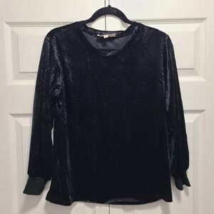 No Comment NY LA‎ Black Velvet Long Sleeve Top Small